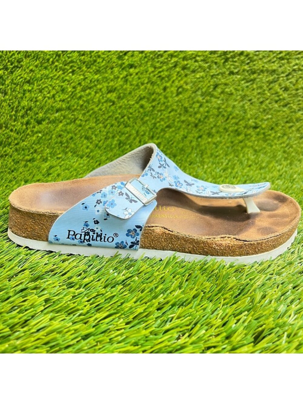 Birkenstock Papillio Gizeh Womens Size 7 Blue Brown Outdoor Thong Sandals Shoes